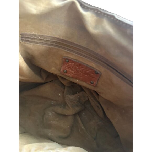 PATRICIA NASH Tan Saddle Tooled Leather Floral Embossed Crossbody Bag - Picture 7 of 12